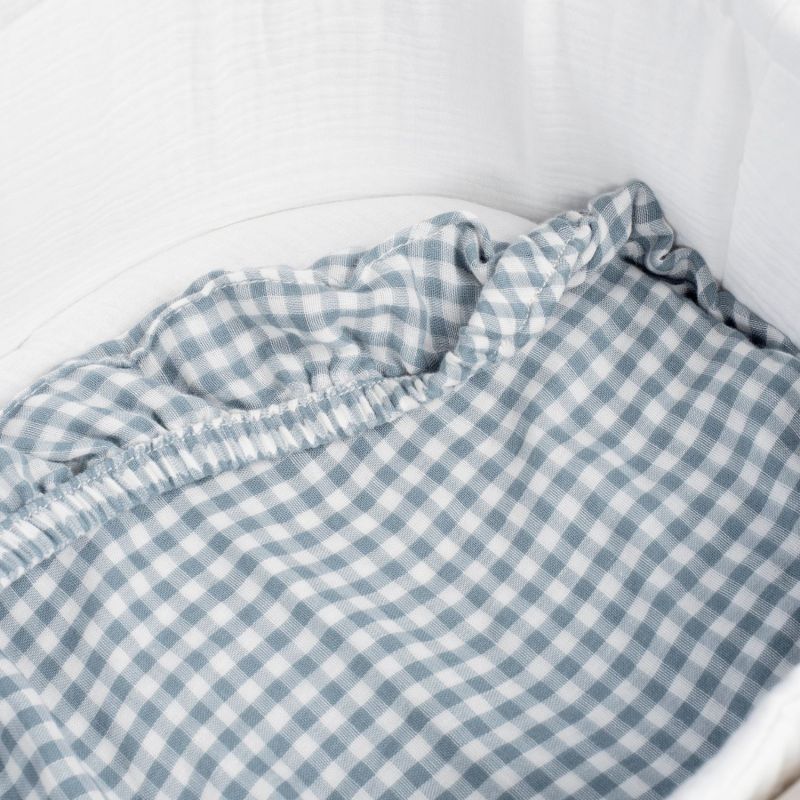 Lot de 2 draps housses pour nacelle Praliné Vichy Rayures Matcha Walking Mum Ambiance 7